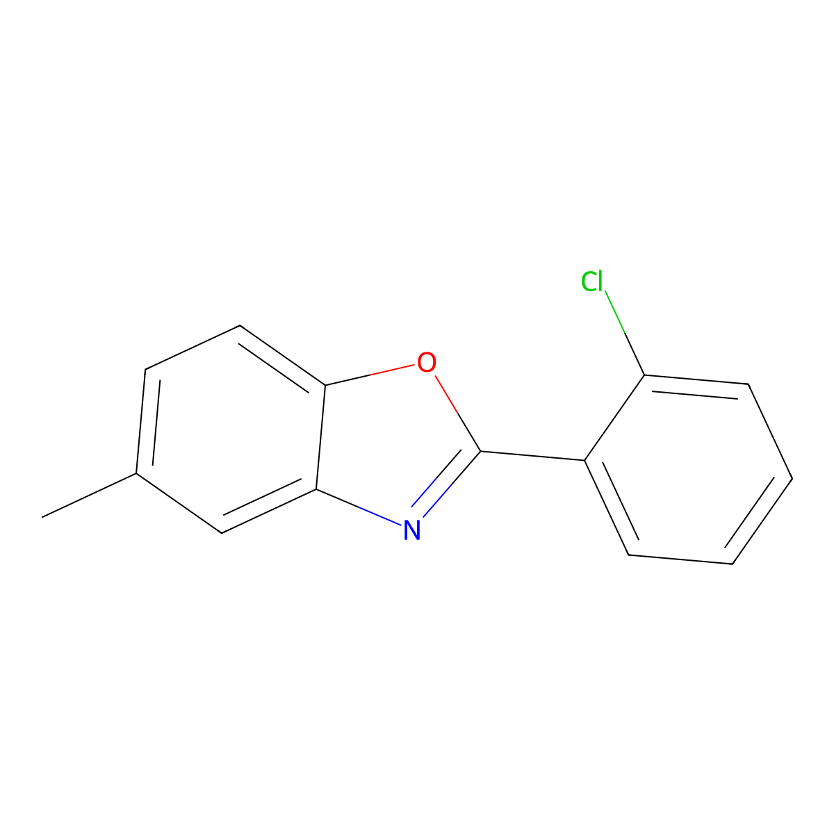 2-(2-Chlorophenyl)-5-methyl-1,3-benzoxazole molecular structure, CAS 211562-42-4
