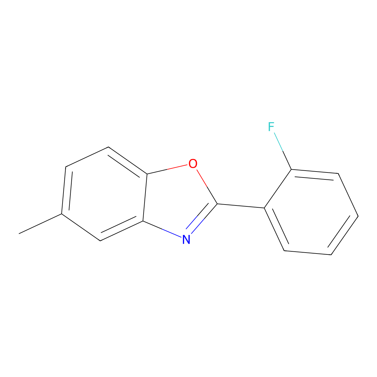 2-(2-Fluorophenyl)-5-methyl-1,3-benzoxazole molecular structure, CAS 211562-43-5