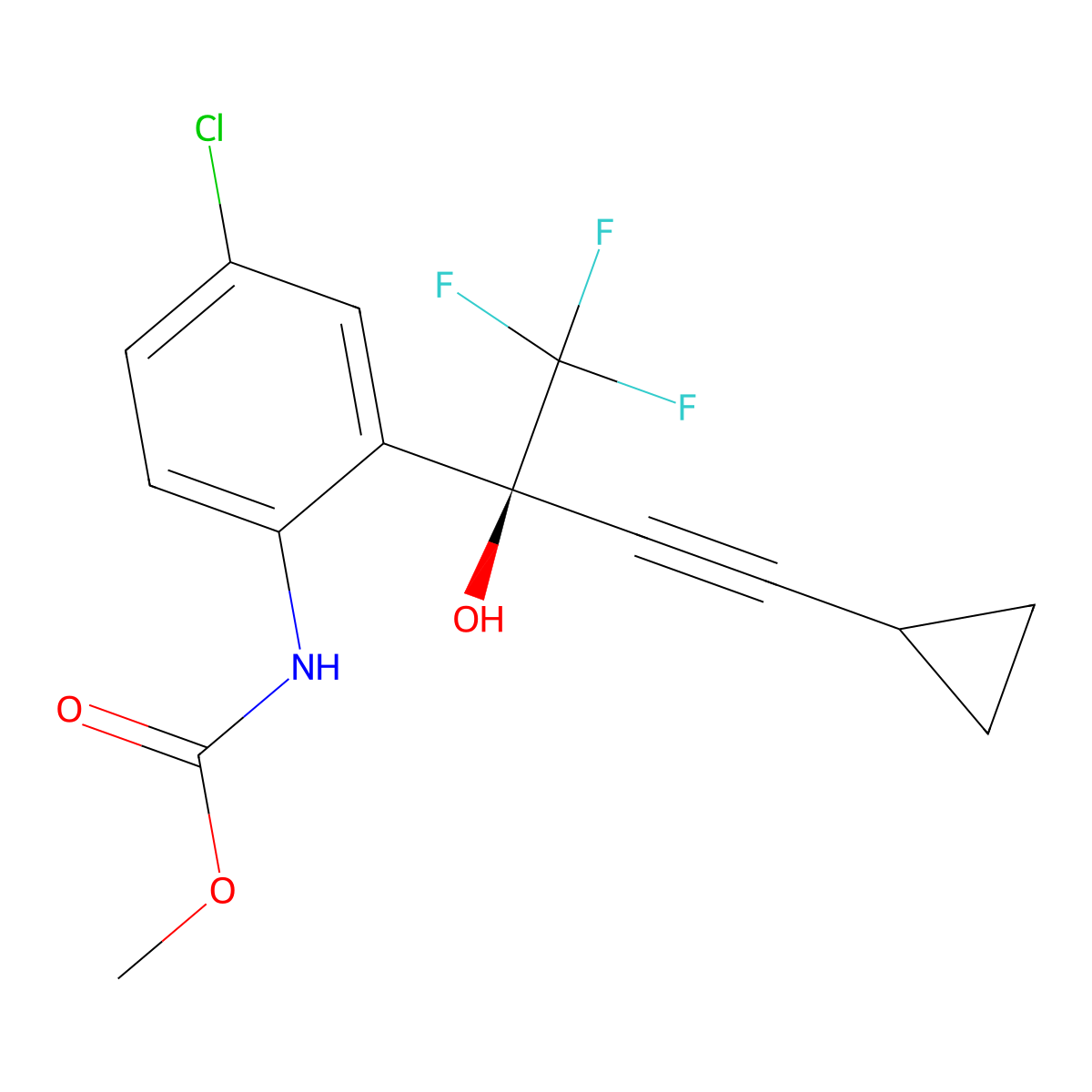 Efavirenz amino alcohol methyl carbamate molecular structure, CAS 211563-40-5
