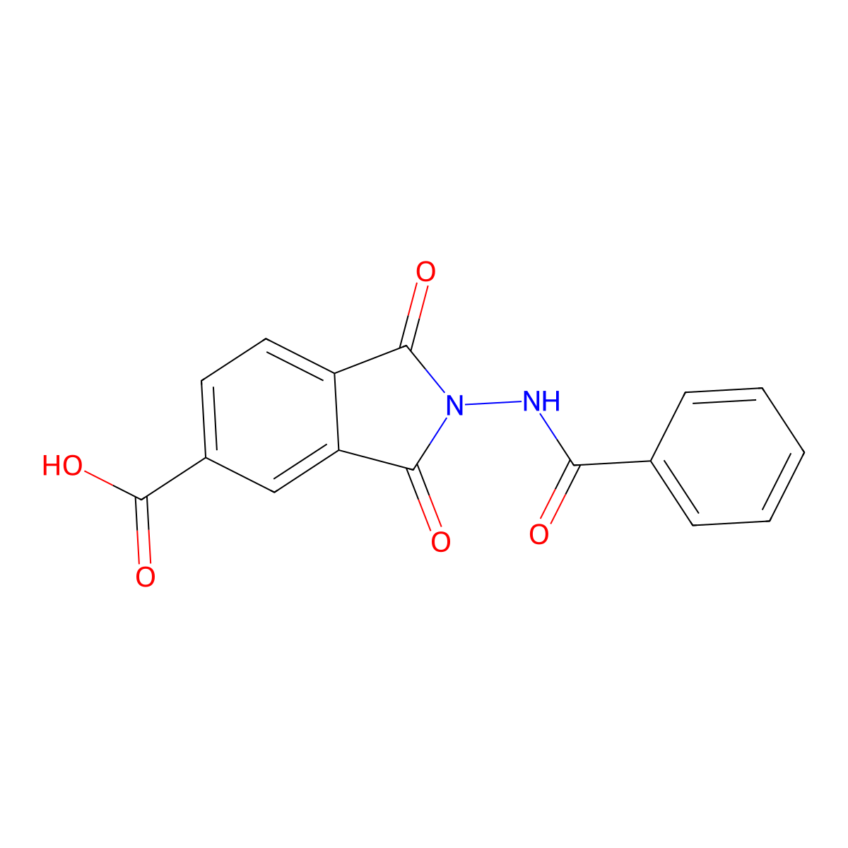 2-(Benzoylamino)-1,3-dioxo-5-isoindolinecarboxylic acid molecular structure, CAS 211565-51-4