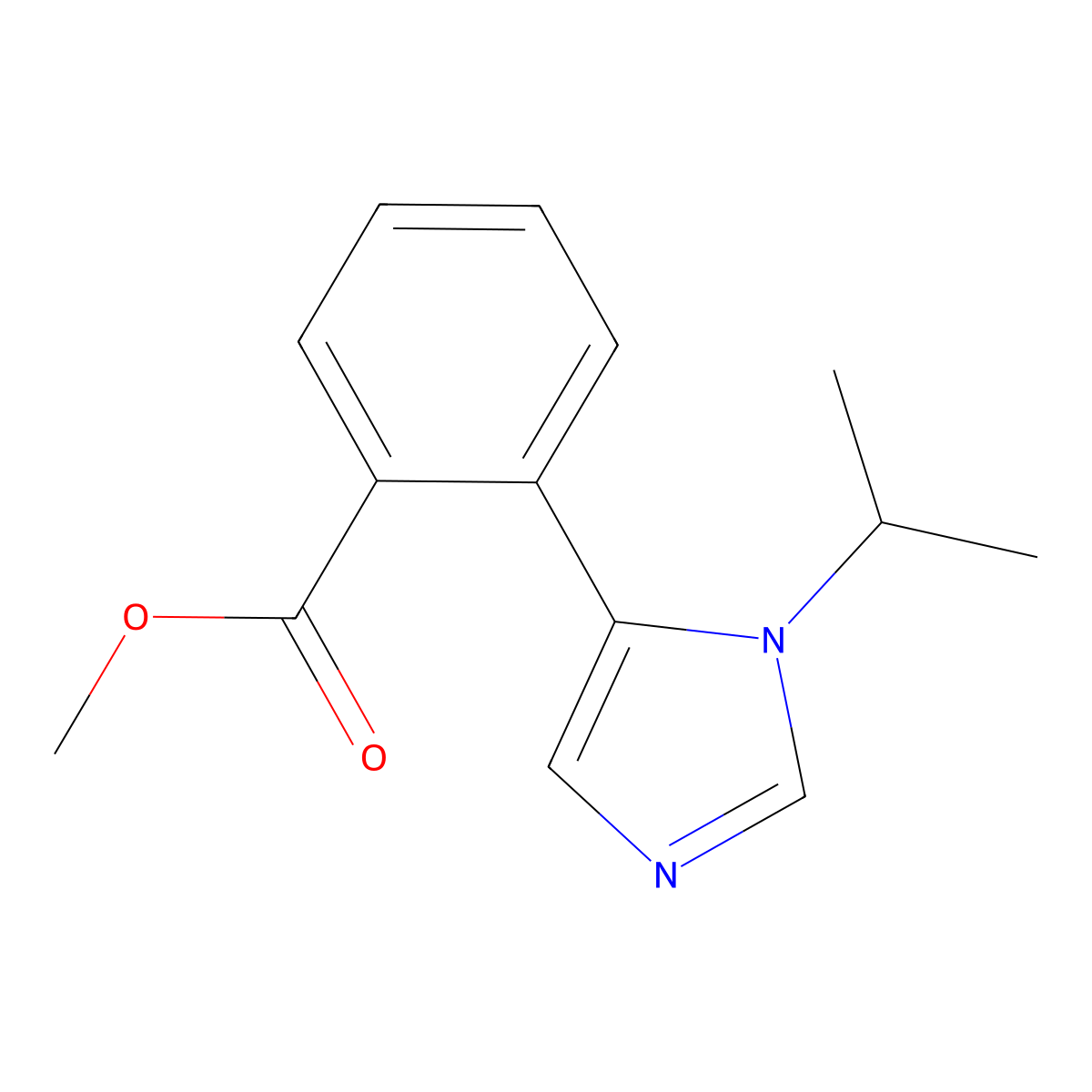 methyl 2-[1-(propan-2-yl)-1H-imidazol-5-yl]benzoate molecular structure, CAS 2115653-77-3