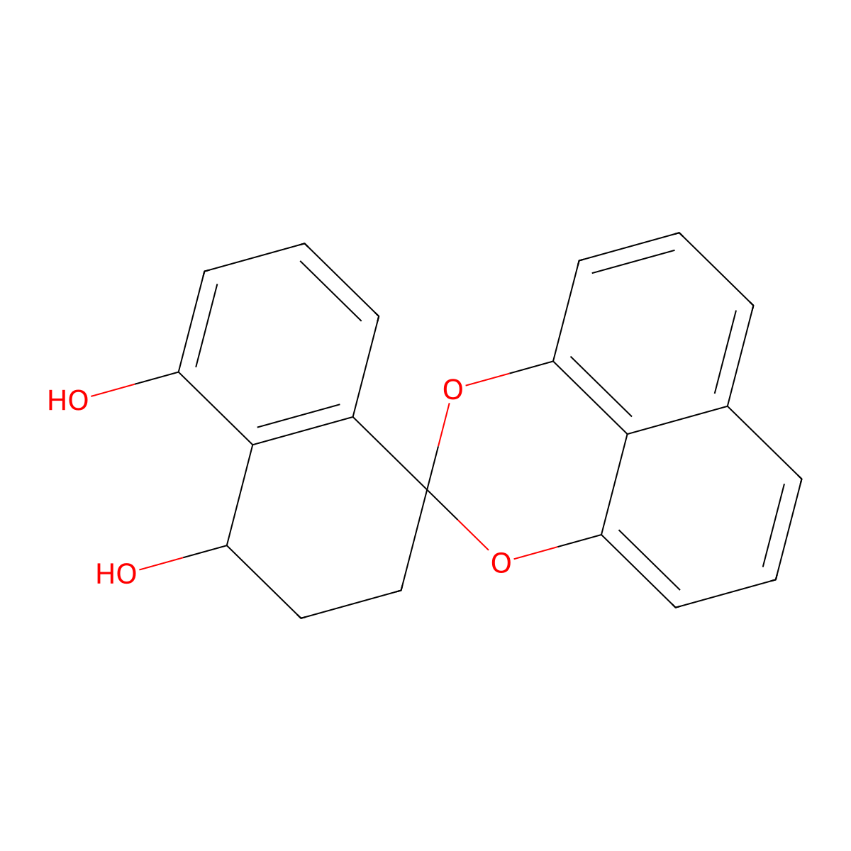 3,4-Dihydro-2H-spiro[naphthalene-1,2'-naphtho[1,8-de][1,3]dioxine]-4,5-diol molecular structure, CAS 211566-59-5