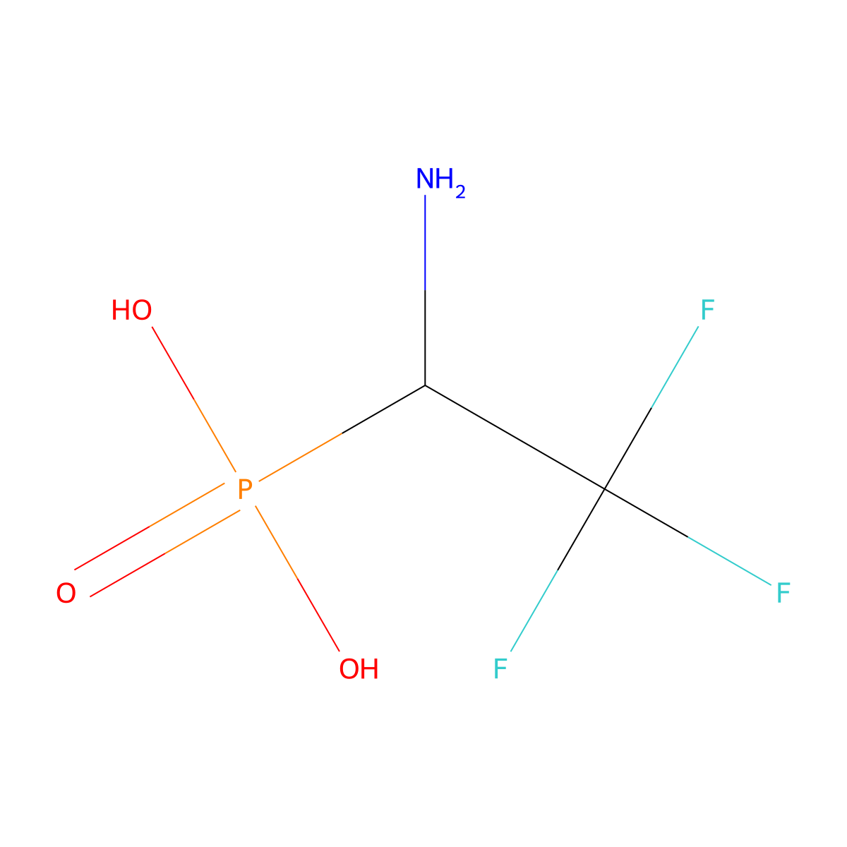 (1-Amino-2,2,2-trifluoro-ethyl)-phosphonic acid molecular structure, CAS 211571-54-9