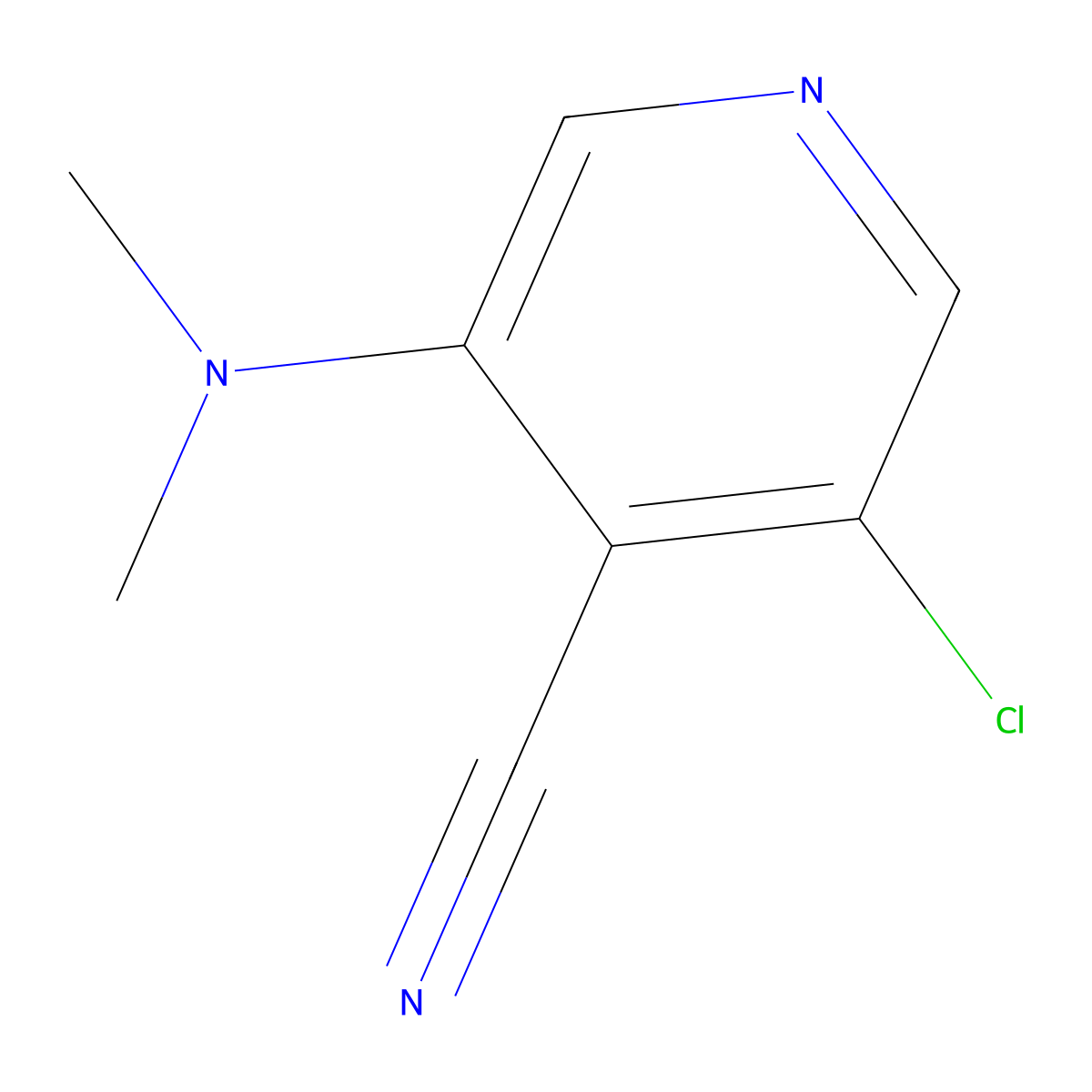3-Chloro-5-(dimethylamino)pyridine-4-carbonitrile molecular structure, CAS 211571-68-5