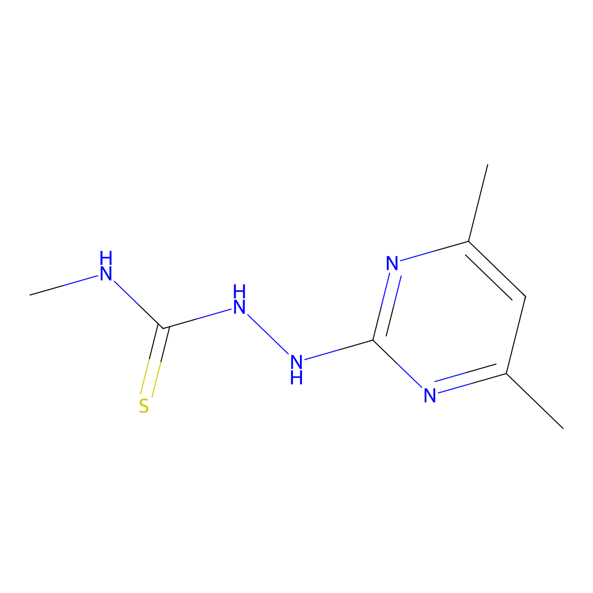 1-[(4,6-Dimethylpyrimidin-2-yl)amino]-3-methylthiourea molecular structure, CAS 211574-56-0