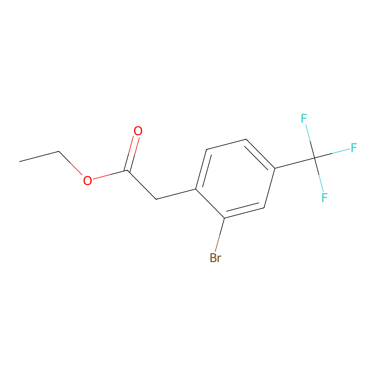 ethyl 2-(2-broMo-4-(trifluoroMethyl)phenyl)acetate molecular structure, CAS 2115757-35-0