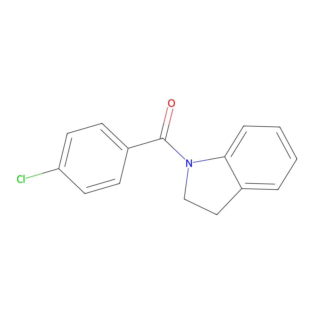 (4-Chlorophenyl)(indolin-1-yl)methanone molecular structure, CAS 211576-30-6