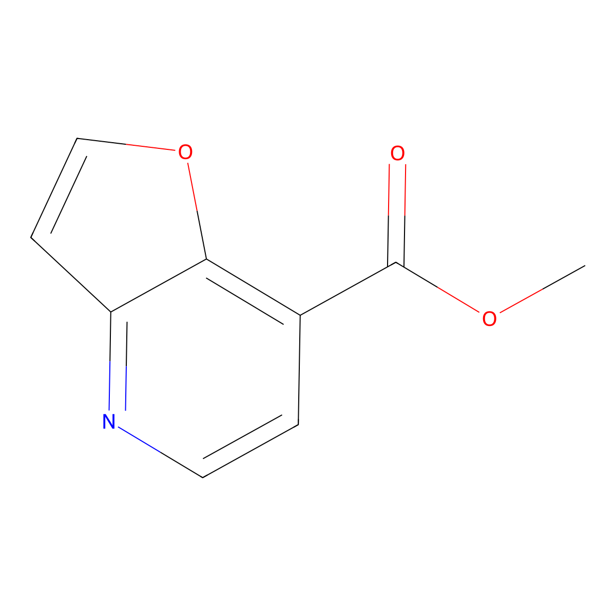 Methyl furo[3,2-b]pyridine-7-carboxylate molecular structure, CAS 2115761-60-7