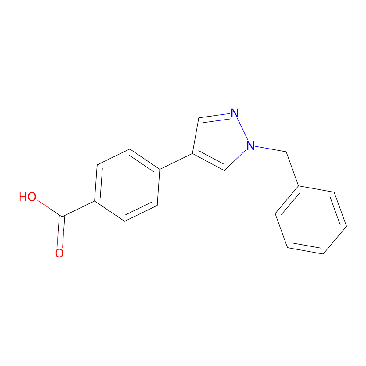4-(1-Benzyl-1H-pyrazol-4-yl)benzoic acid molecular structure, CAS 2115778-06-6