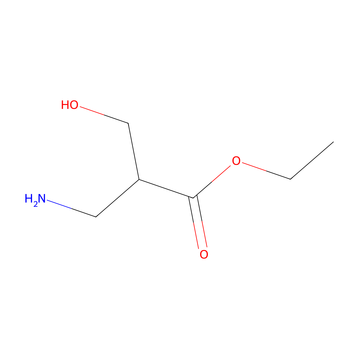 Ethyl 3-amino-2-(hydroxymethyl)propanoate molecular structure, CAS 2115809-60-2
