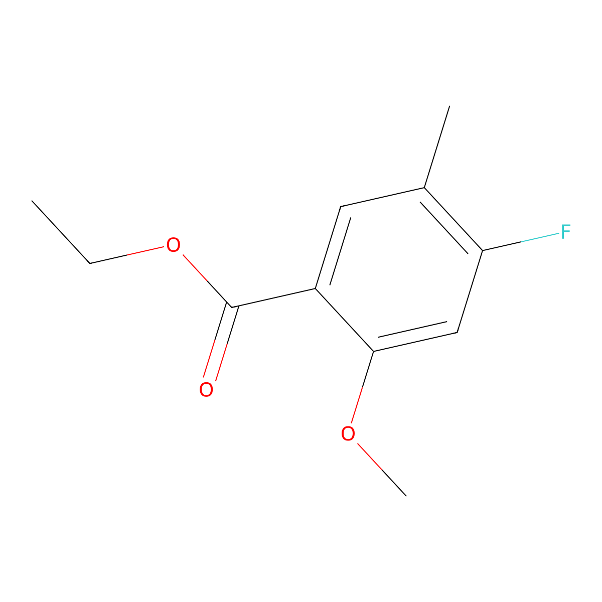 Ethyl 4-fluoro-2-methoxy-5-methylbenzoate molecular structure, CAS 2115854-34-5