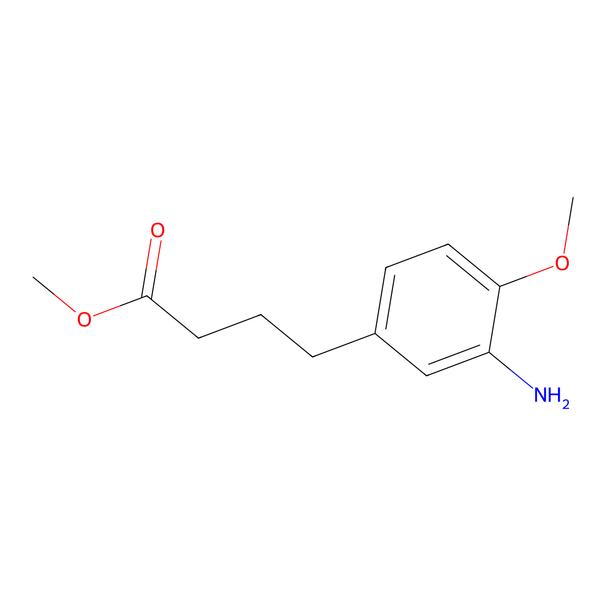 Methyl 4-(3-amino-4-methoxyphenyl)butanoate molecular structure, CAS 2115904-32-8