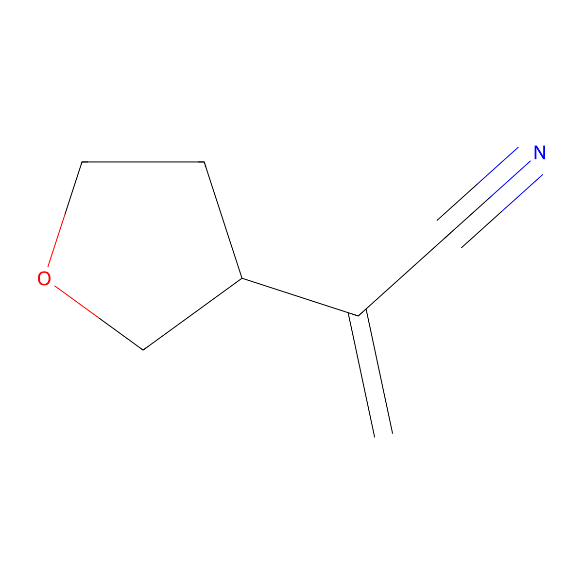 2-(Oxolan-3-yl)prop-2-enenitrile molecular structure, CAS 2115944-57-3