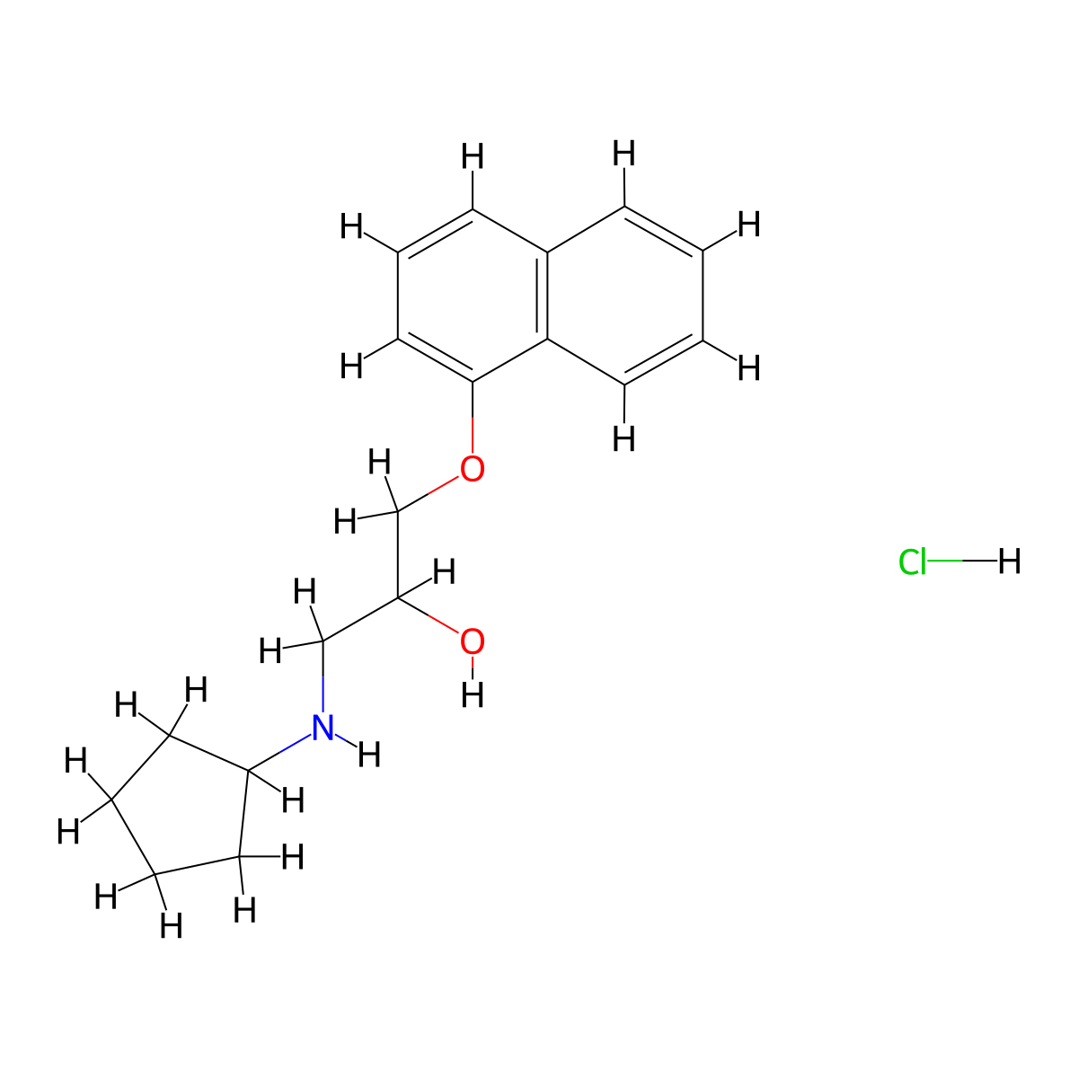 N-Cyclopentyldeisopropylpropranolol molecular structure, CAS 2116-33-8