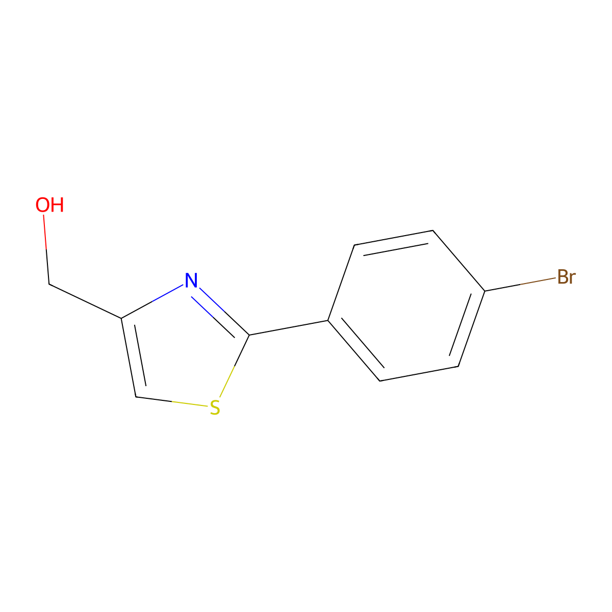 (2-(4-Bromophenyl)thiazol-4-yl)methanol molecular structure, CAS 21160-53-2