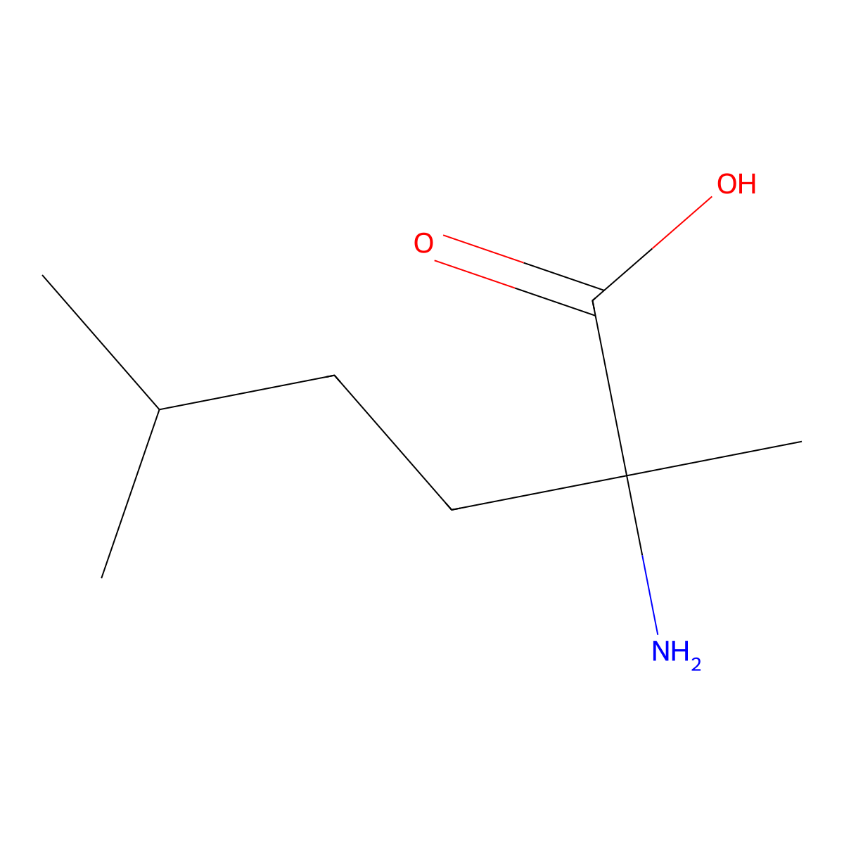 2-Amino-2,5-dimethylhexanoic acid molecular structure, CAS 21160-88-3