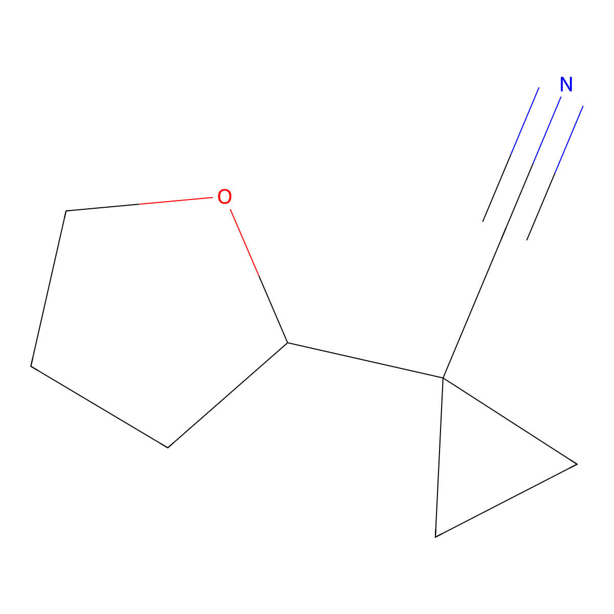 1-(Oxolan-2-yl)cyclopropane-1-carbonitrile molecular structure, CAS 2116031-17-3