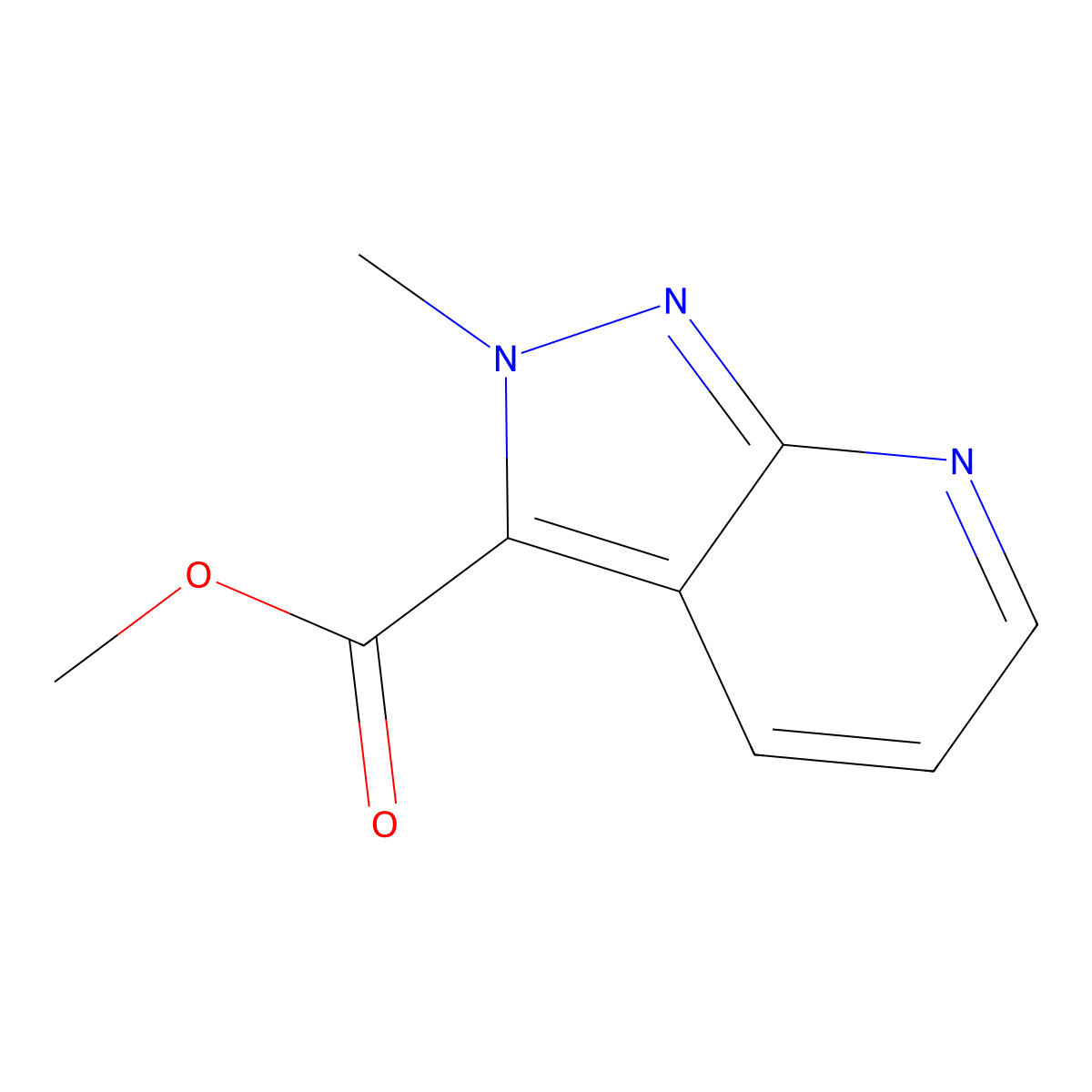 Methyl 2-methyl-2H-pyrazolo[3,4-b]pyridine-3-carboxylate molecular structure, CAS 2116039-71-3