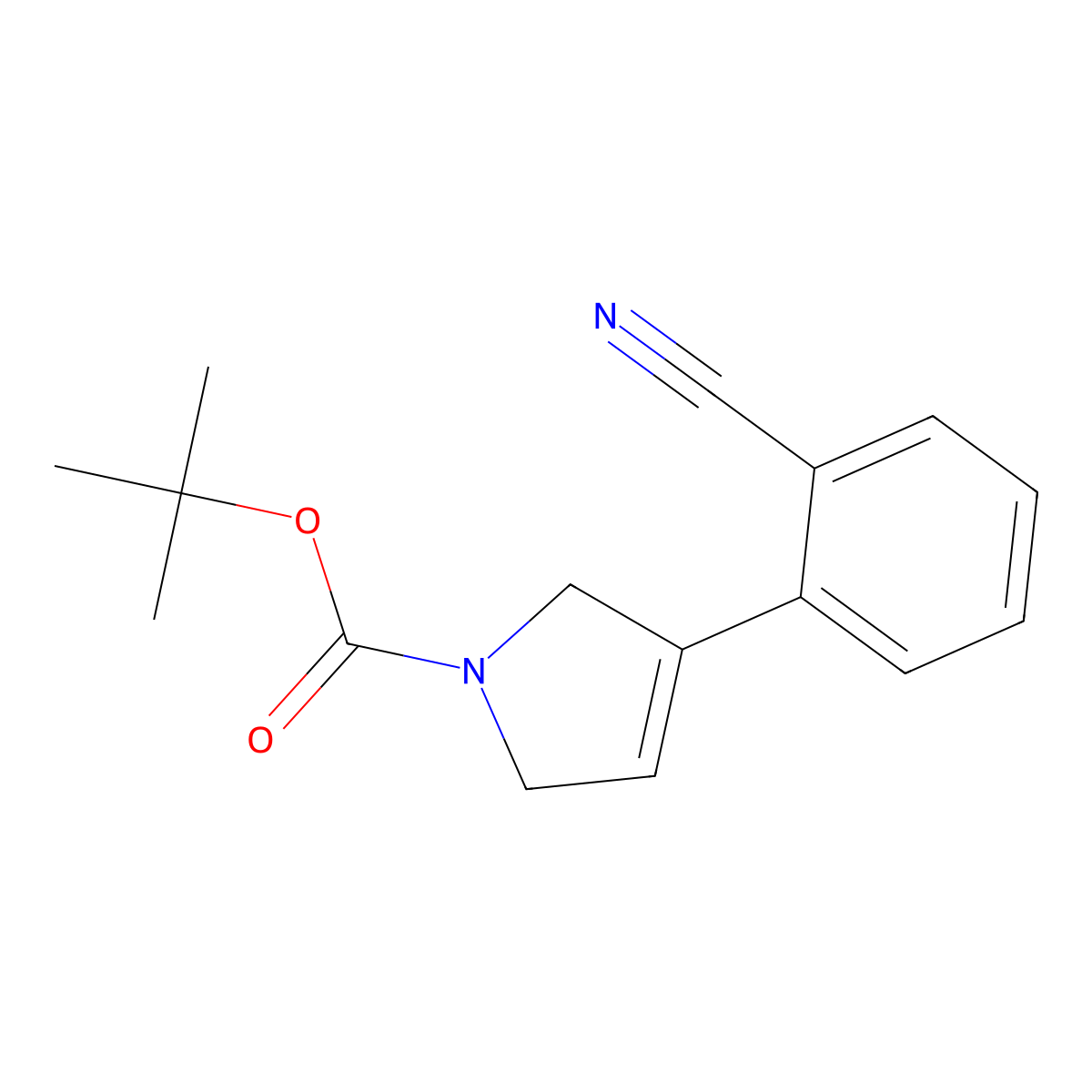 Tert-butyl 3-(2-cyanophenyl)-2,5-dihydro-1H-pyrrole-1-carboxylate molecular structure, CAS 2116072-31-0