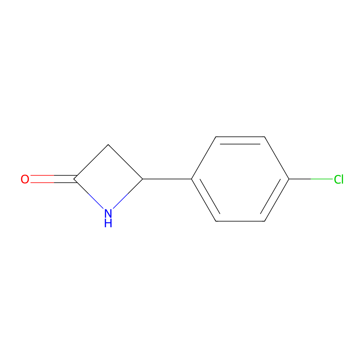 4-(4-Chlorophenyl)azetidin-2-one molecular structure, CAS 21161-20-6