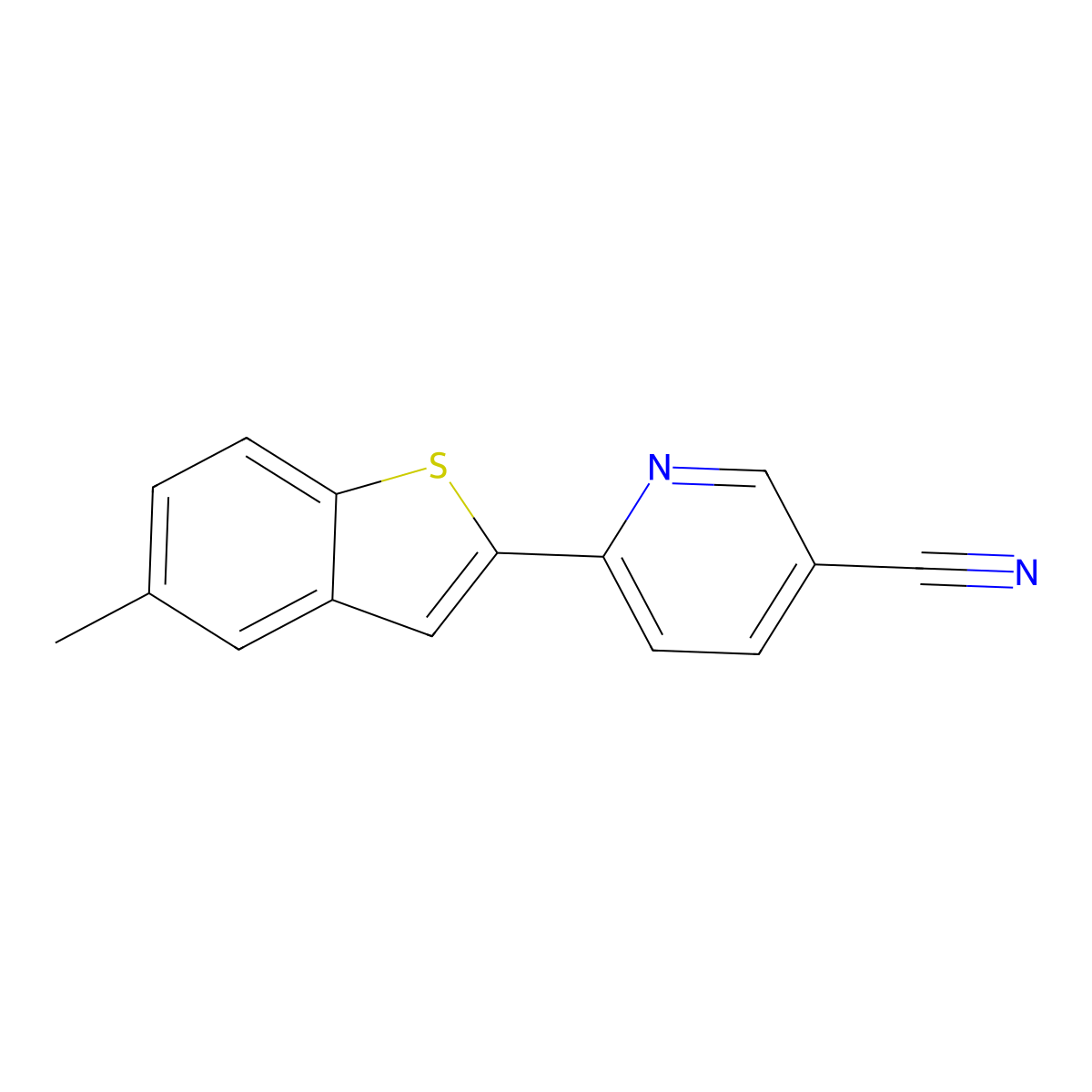 6-(5-Methylbenzo[b]thien-2-yl)-3-pyridinecarbonitrile molecular structure, CAS 2116173-43-2