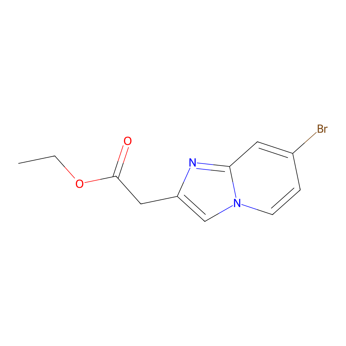 Ethyl (7-bromoimidazo[1,2-a]pyridin-2-yl)acetate molecular structure, CAS 2116195-54-9