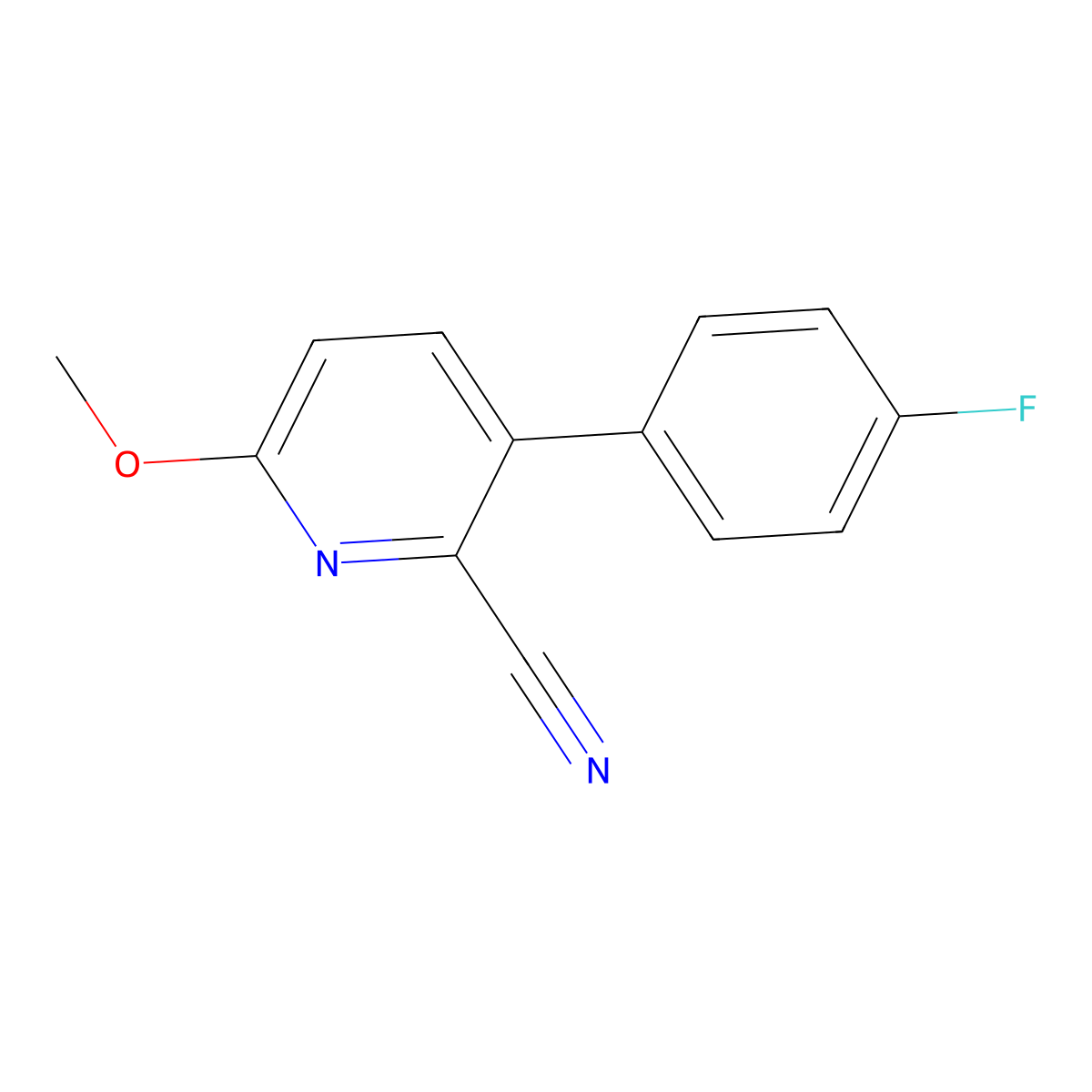 3-(4-Fluorophenyl)-6-methoxypicolinonitrile molecular structure, CAS 2116200-65-6