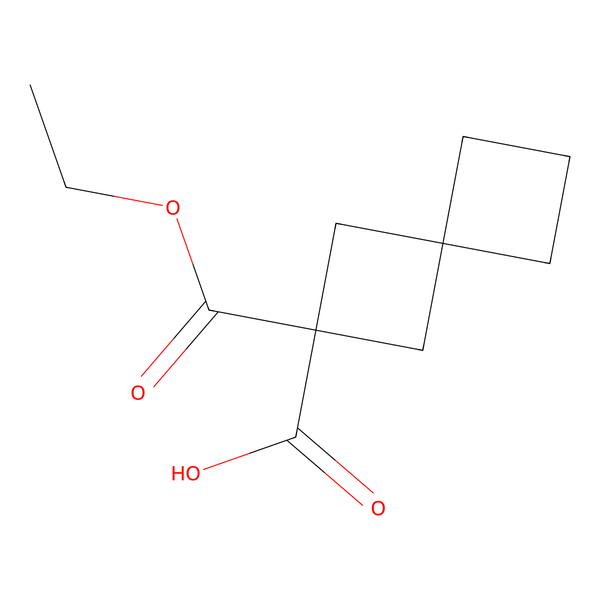 2-(Ethoxycarbonyl)spiro[3.3]heptane-2-carboxylic acid molecular structure, CAS 2116201-81-9