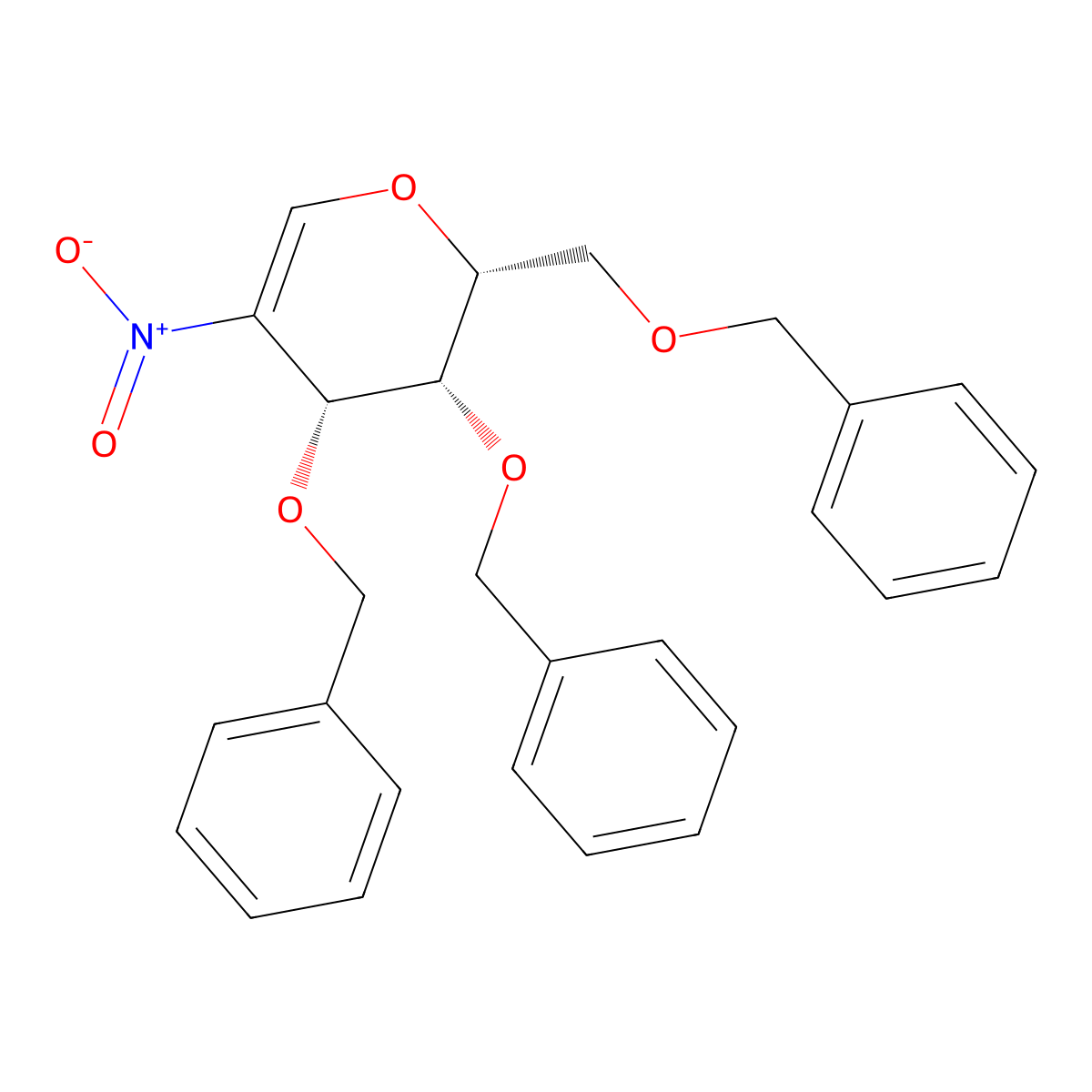 3,4,6-Tri-o-benzyl-2-nitro-d-galactal molecular structure, CAS 211621-55-5