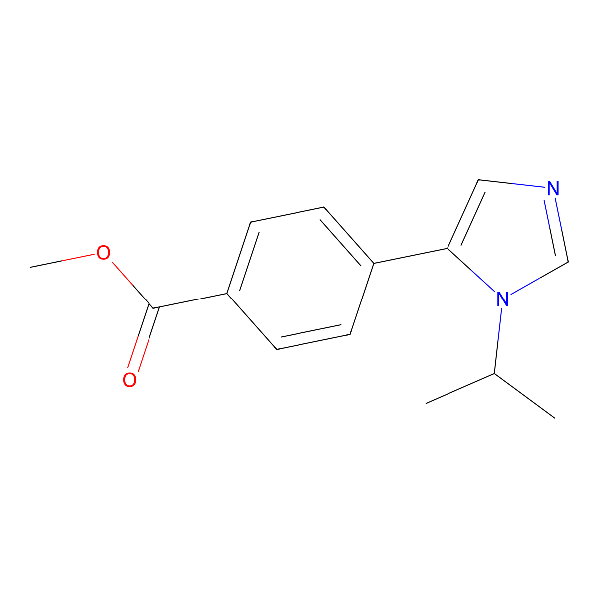 methyl 4-[1-(propan-2-yl)-1H-imidazol-5-yl]benzoate molecular structure, CAS 2116247-12-0