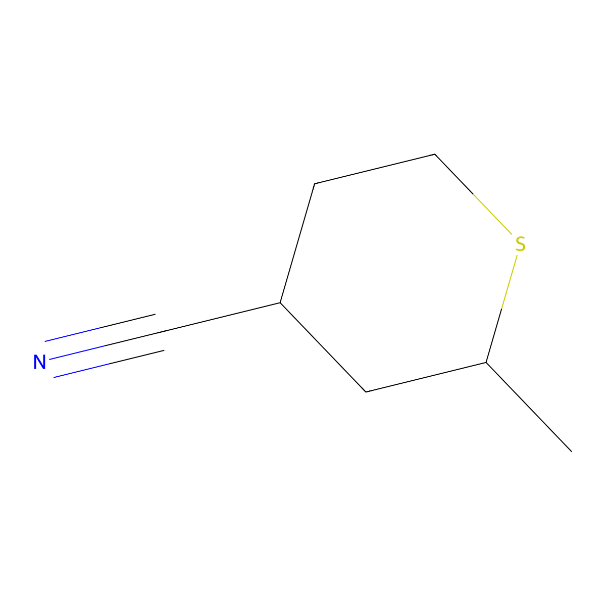 2-Methylthiane-4-carbonitrile molecular structure, CAS 2116284-85-4