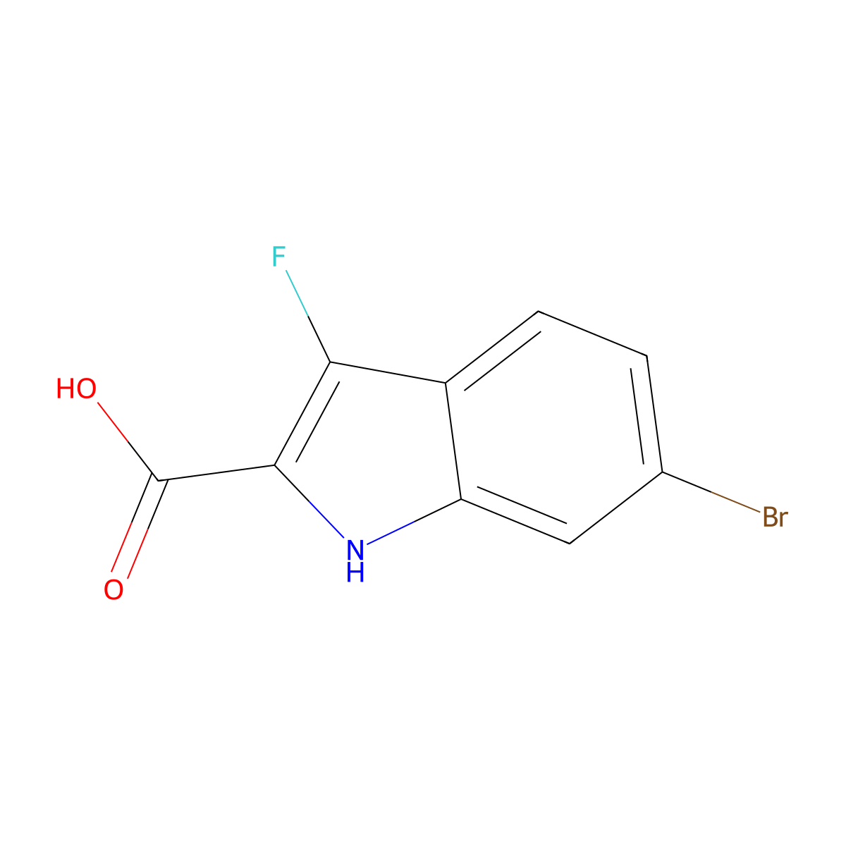 6-bromo-3-fluoro-1H-indole-2-carboxylic acid molecular structure, CAS 2116286-77-0