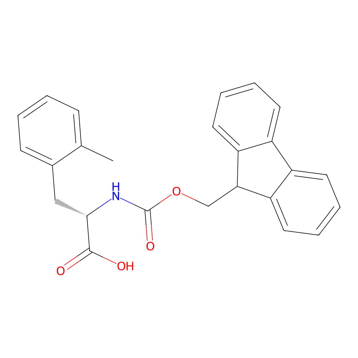 (2S)-2-({[(9H-fluoren-9-yl)methoxy]carbonyl}amino)-3-(2-methylphenyl)propanoic acid molecular structure, CAS 211637-75-1