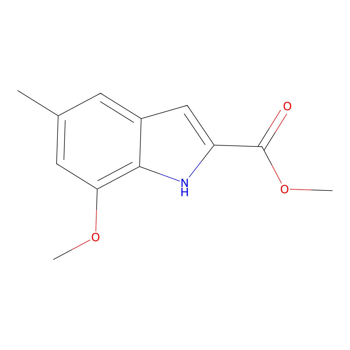 methyl 7-methoxy-5-methyl-1H-indole-2-carboxylate molecular structure, CAS 2116385-27-2