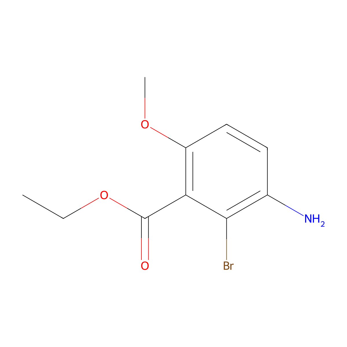 Ethyl 3-amino-2-bromo-6-methoxybenzoate molecular structure, CAS 2116396-83-7