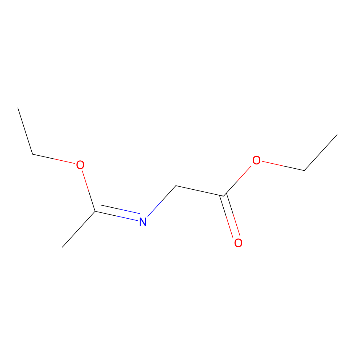 Ethyl 2-(1-ethoxyethylideneamino)acetate molecular structure, CAS 21164-33-0