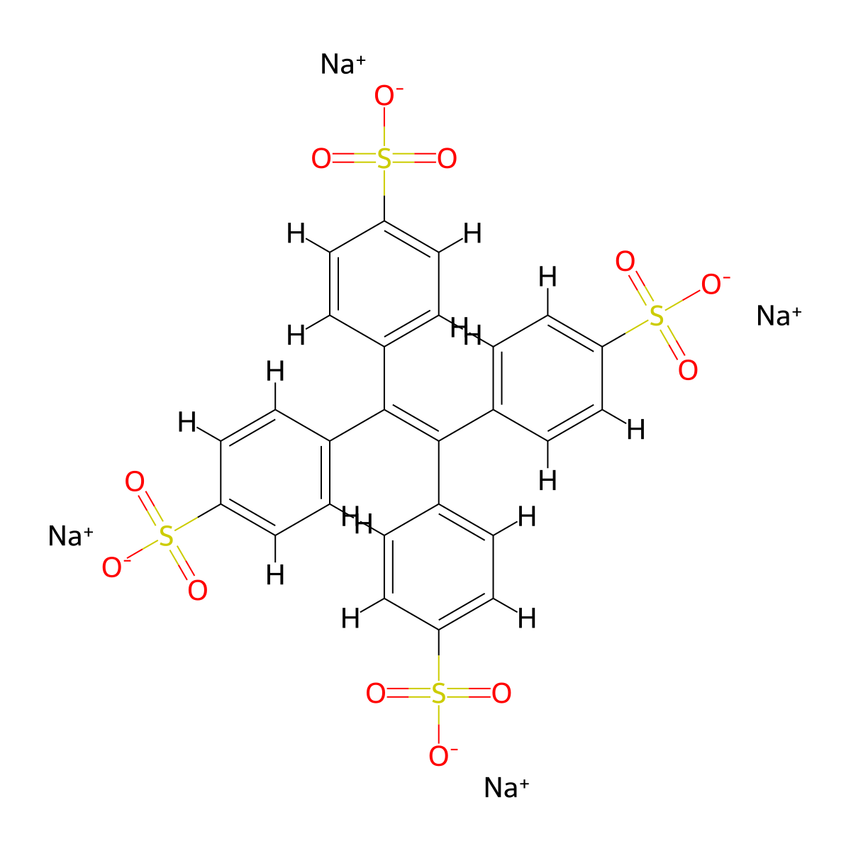 Sodium 4,4',4'',4'''-(ethene-1,1,2,2-tetrayl)tetrabenzenesulfonate molecular structure, CAS 2116433-85-1