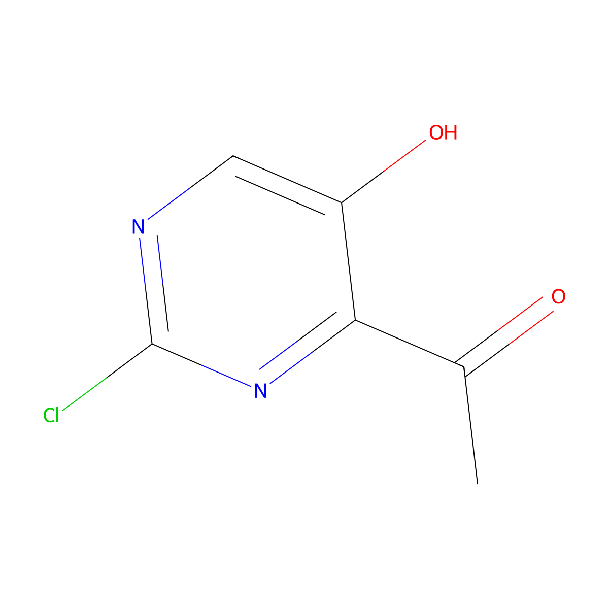 1-(2-Chloro-5-hydroxypyrimidin-4-yl)ethan-1-one molecular structure, CAS 2116445-06-6
