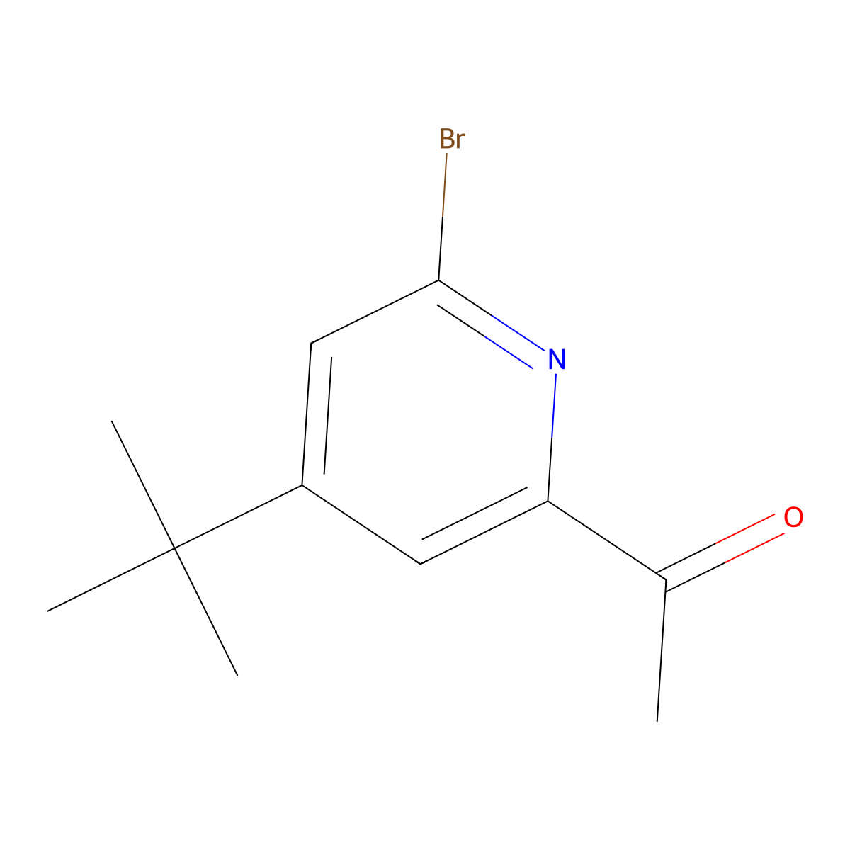 1-(6-Bromo-4-tert-butylpyridin-2-yl)ethan-1-one molecular structure, CAS 2116483-38-4