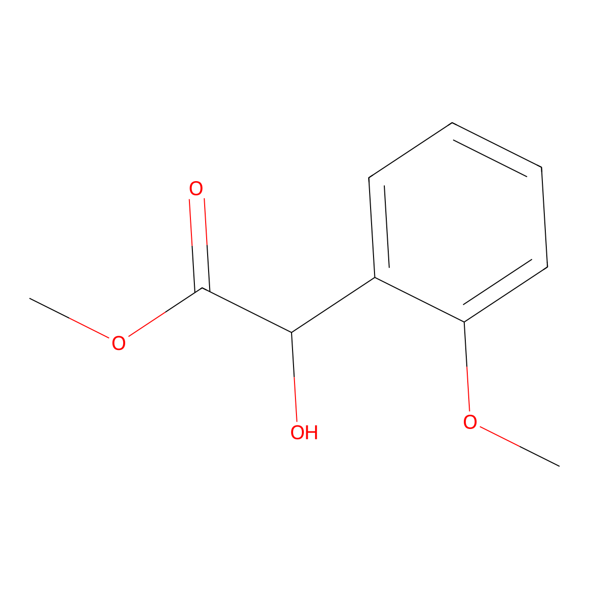 Methyl 2-hydroxy-2-(2-methoxyphenyl)acetate molecular structure, CAS 21165-11-7
