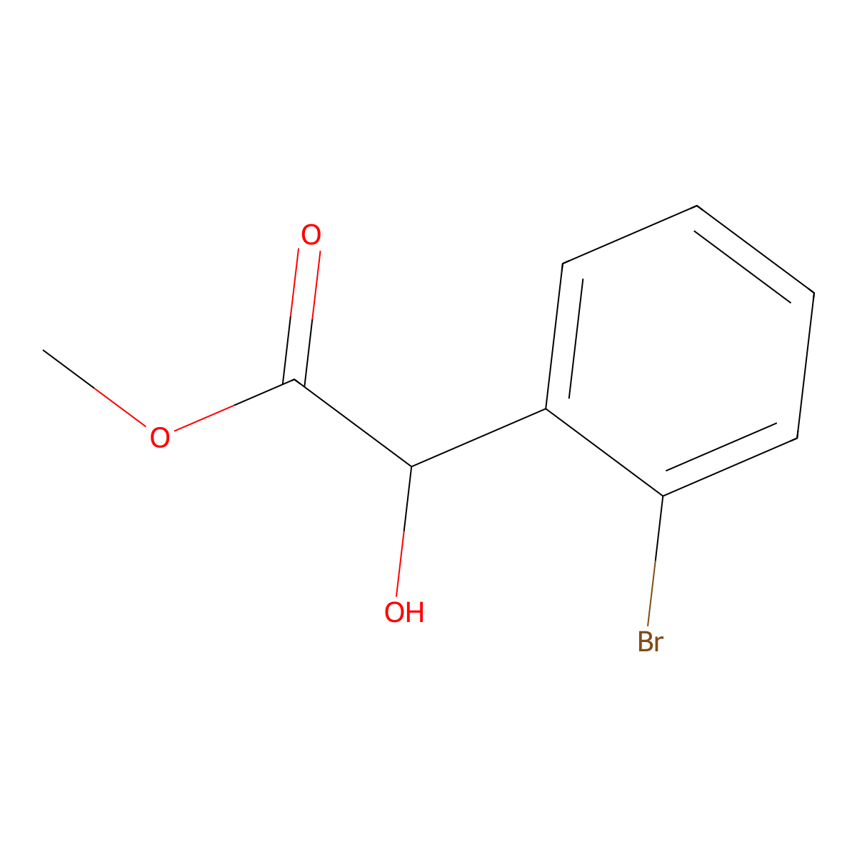Methyl 2-(2-bromophenyl)-2-hydroxyacetate molecular structure, CAS 21165-13-9