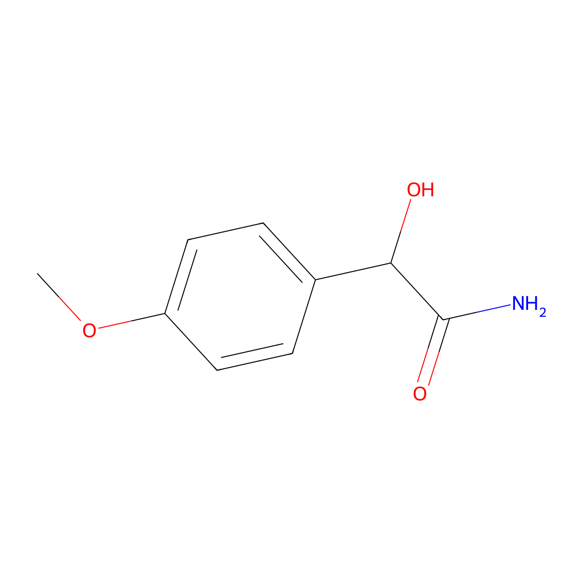 p-Methoxymandelamide molecular structure, CAS 21165-16-2
