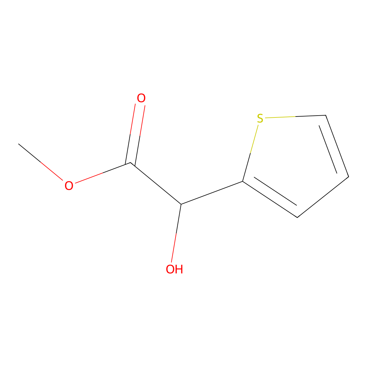 Methyl thien-2-yl-hydroxyacetate molecular structure, CAS 21165-19-5
