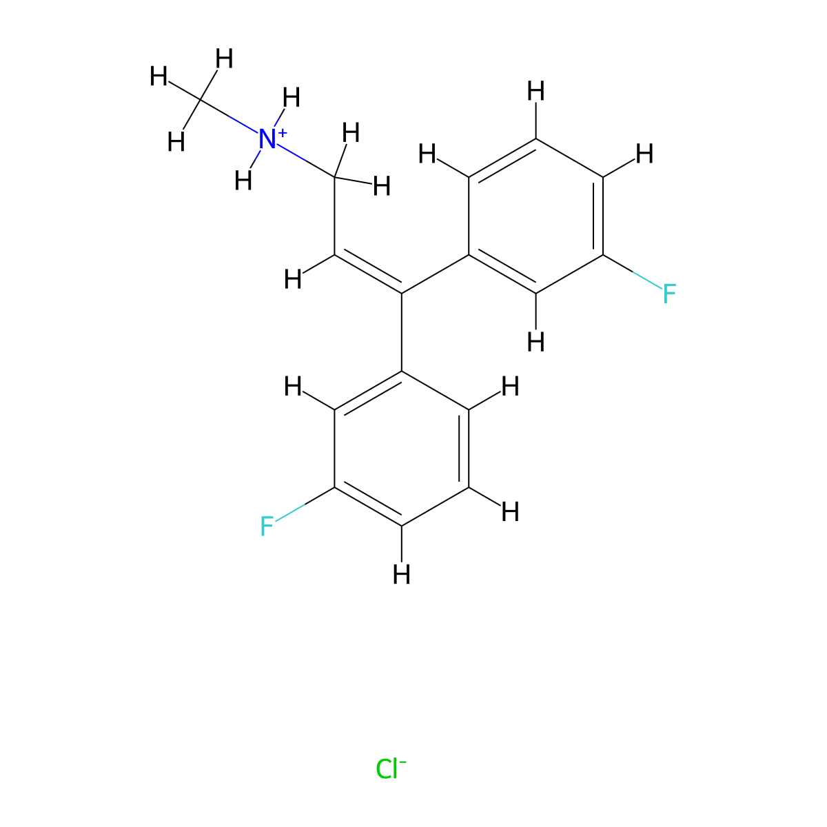 Allylamine, 3,3-bis(m-fluorophenyl)-N-methyl-, hydrochloride molecular structure, CAS 21165-63-9