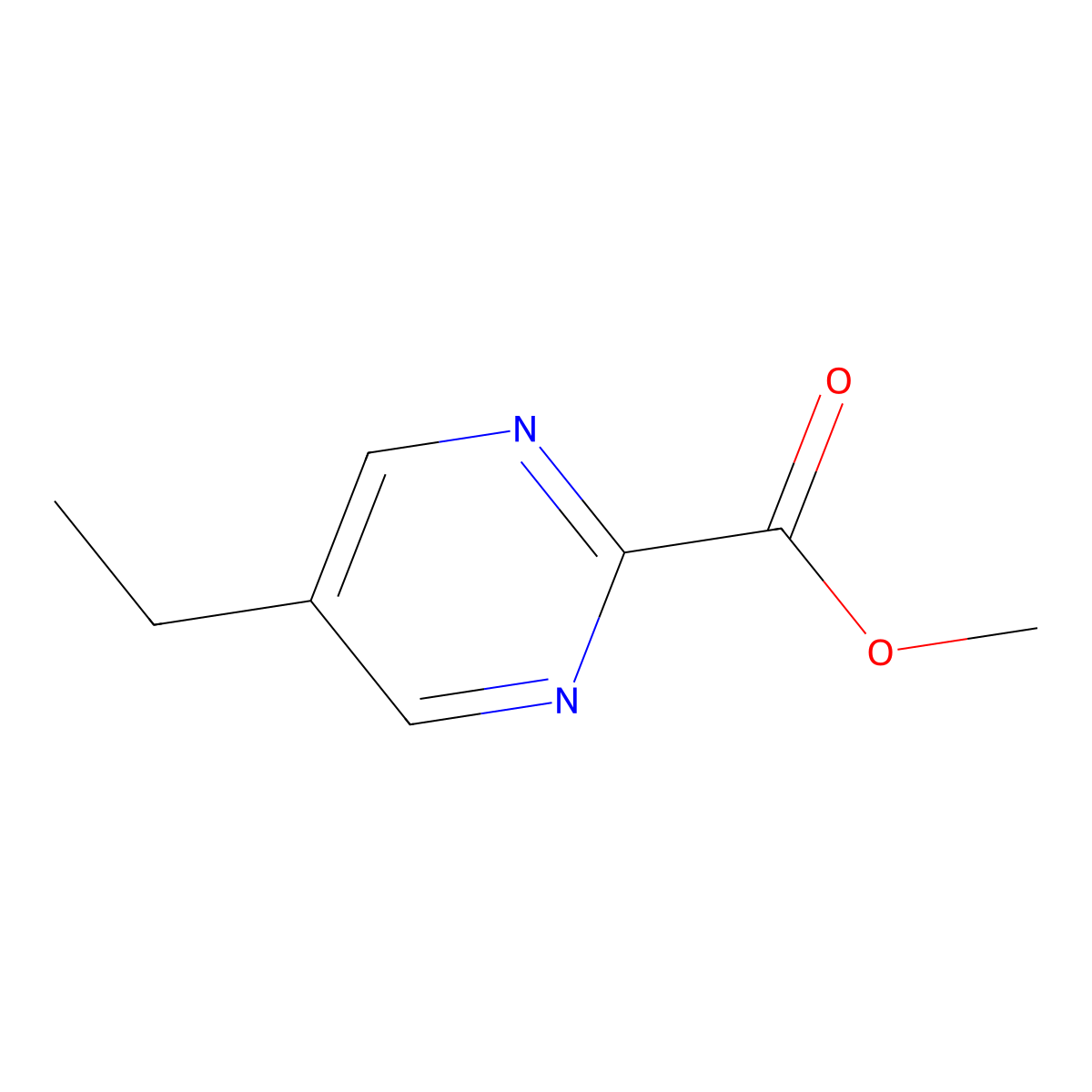 Methyl 5-ethylpyrimidine-2-carboxylate molecular structure, CAS 2116524-77-5