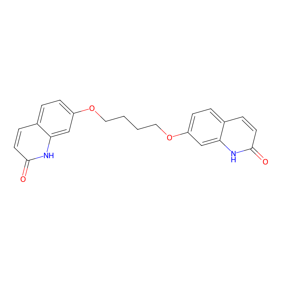 7,7'-(Butane-1,4-diylbis(oxy))bis(quinolin-2(1H)-one) molecular structure, CAS 2116542-19-7