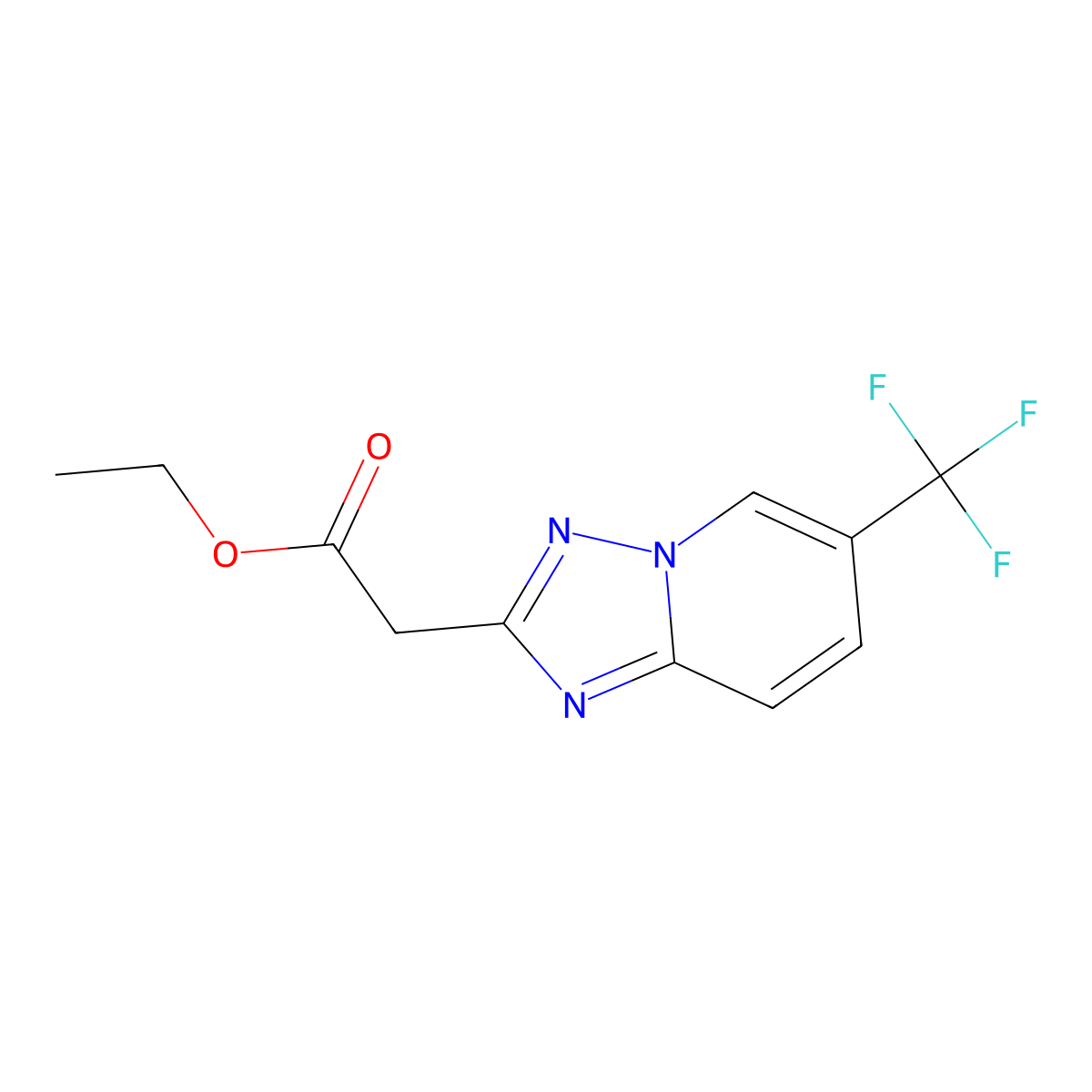 Ethyl 2-(6-(trifluoromethyl)-[1,2,4]triazolo[1,5-a]pyridin-2-yl)acetate molecular structure, CAS 2116553-72-9