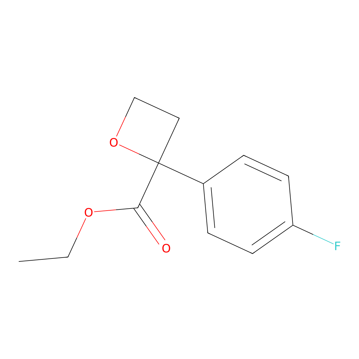 Ethyl 2-(4-fluorophenyl)oxetane-2-carboxylate molecular structure, CAS 2116554-01-7