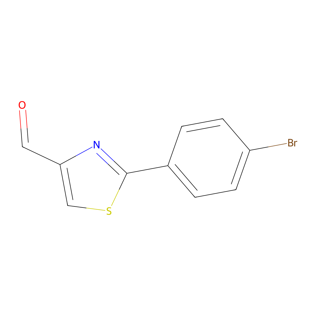 2-(4-Bromophenyl)-1,3-thiazole-4-carbaldehyde molecular structure, CAS 21166-30-3