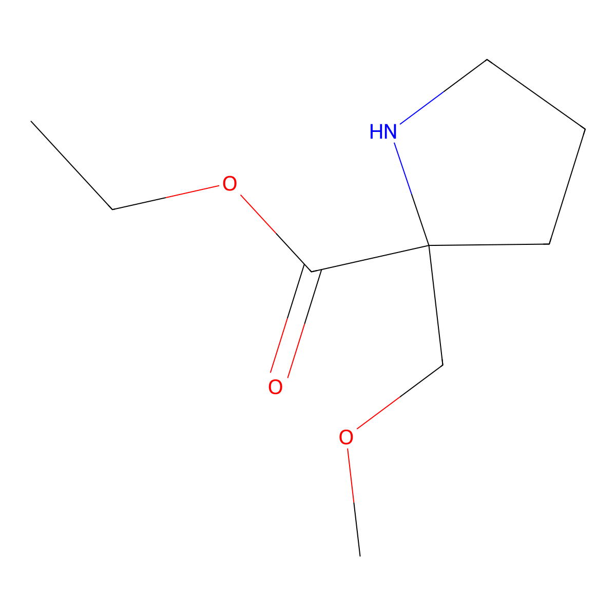 Ethyl 2-(methoxymethyl)pyrrolidine-2-carboxylate molecular structure, CAS 2116660-32-1